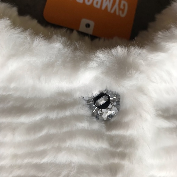 Gymboree winter white faux fur cropped shrug sweater top - Picture 2 of 7